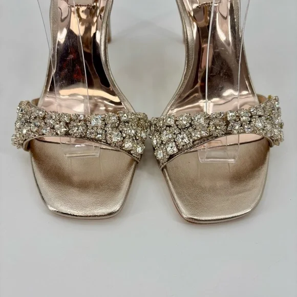 Badgley Mischka Galia Open Toe 4” Heels Size 6.5 - Picture 4 of 15